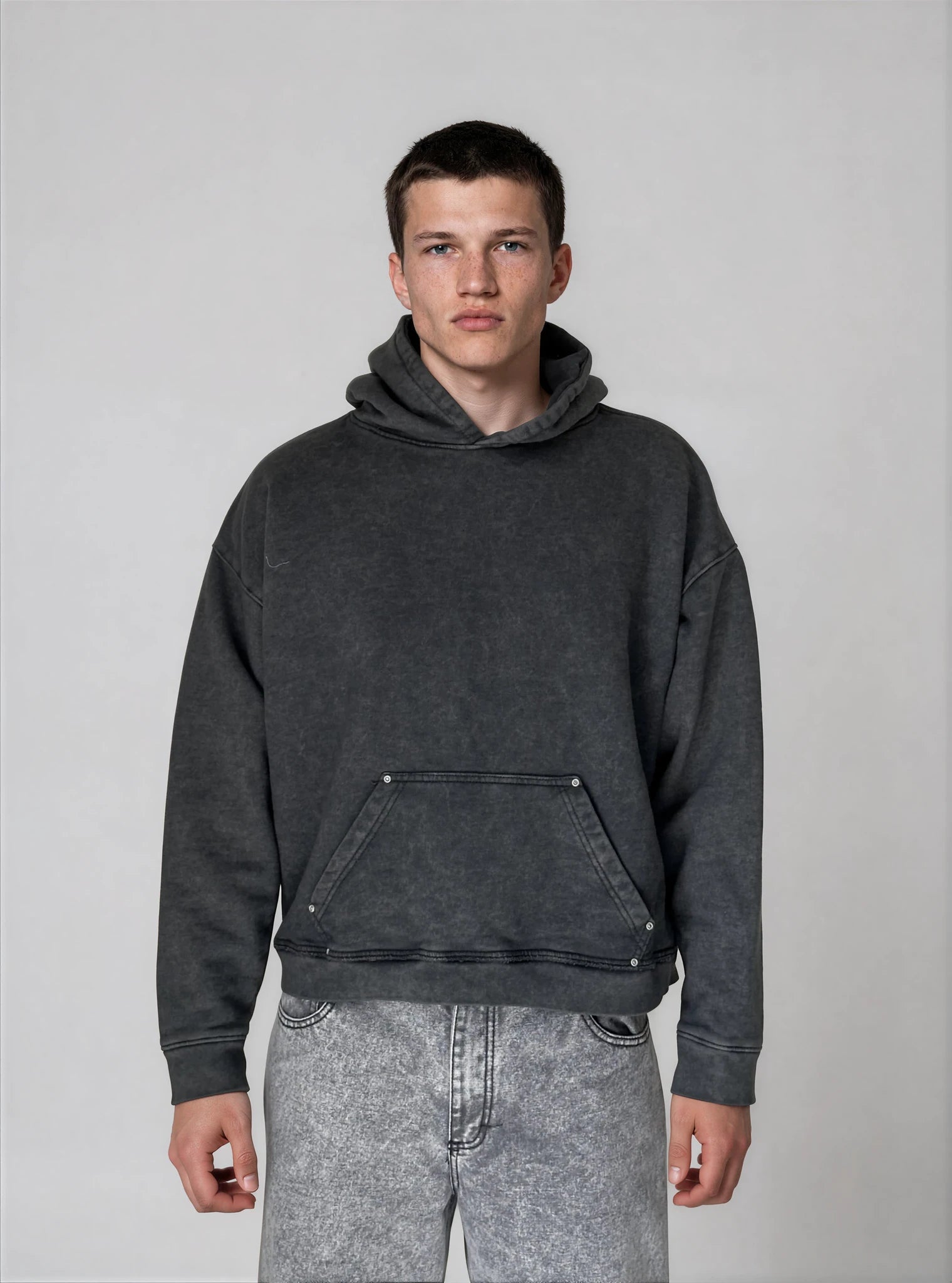 Hoodie riot stonewash rhino
